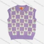 Wholesale Girls' Casual Collared Sleeveless Checkerboard Floral Button Front Sweater MB23AMY705# preview