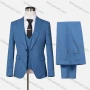 Wholesale Men's Formal Lapel One Button Plain Blazer & Waistcoat & Pants 3-piece Suit Set preview