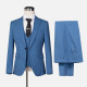 Men's Formal Lapel One Button Plain Blazer & Waistcoat & Pants 3-piece Suit Set Blue Clothing Wholesale Market -LIUHUA