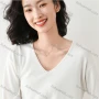 Wholesale Women's Casual V Neck Loose Fit Pullover Sweater Long Sleeve Blouse preview