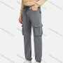 Wholesale Men's Casual Plain Elastic Waist Drawstring Multiple Pockets Ankle Length Cargo Pants JoggersYXNW-PTPL-38# preview