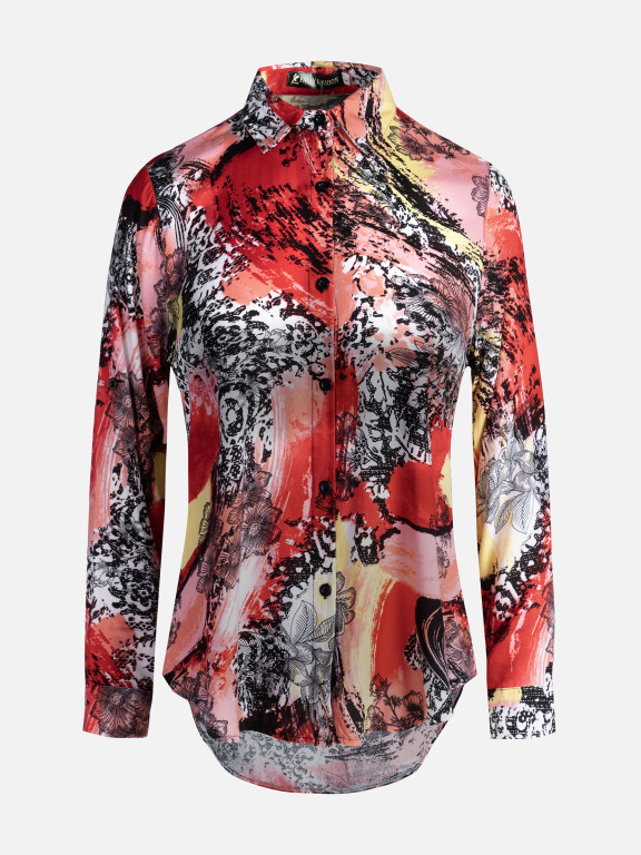 Women's Vintage Long Sleeve Floral Collared Button Down Shirt 23072#, Clothing Wholesale Market -LIUHUA, Women, Dress