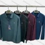 Wholesale Men's Casual Plain Logo Long Sleeve Polo Shirt 2331# preview