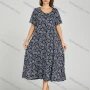 Wholesale Women's Allover Floral Print Milk Silk Scoop Neck Lounge Short Sleeve Maxi Night Dress 801# preview
