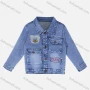Wholesale Boy's Casual Cartoon Bear Embroidery Flap Pockets Buttons Down Long Sleeve Denim Shirt Jacket preview