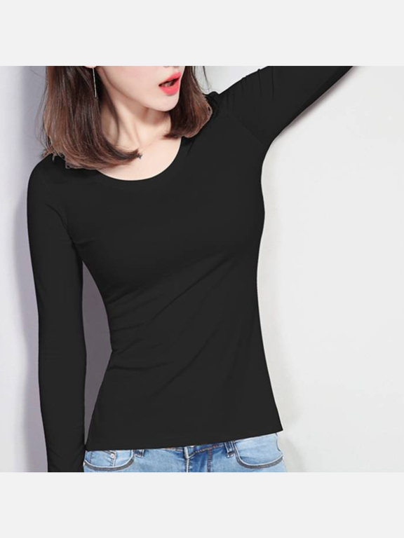 Women's Casual Basic Crew Neck Long Sleeve Slim Fit Plain Tee W0701#, LIUHUA Clothing Online Wholesale Market, Featured-Topics, Knit-Sweaters