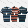 Wholesale Men's Casual Striped Colorblock Patch Pocket Short Sleeve Polo Shirt 3805# preview