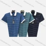 Wholesale Men's Casual Striped Logo Contrast Short Sleeve Polo Shirt 310# preview