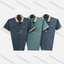 Wholesale Men's Casual Striped Logo Contrast Short Sleeve Polo Shirt 311# preview