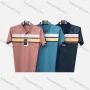 Wholesale Men's Casual Geometric Striped Colorblock Patch Pocket Short Sleeve Polo Shirt 889# preview