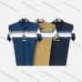 Wholesale Men's Casual Colorblock Striped Patch Pocket Short Sleeve Polo Shirt 882# preview