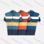Wholesale Men's Casual Colorblock Striped Patch Pocket Short Sleeve Polo Shirt 883# preview