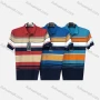 Wholesale Men's Casual Striped Colorblock Patch Pocket Short Sleeve Polo Shirt 301# preview