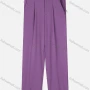 Wholesale Women's Casual Ruched Plain Wide-leg Pants With Buckle Belt preview