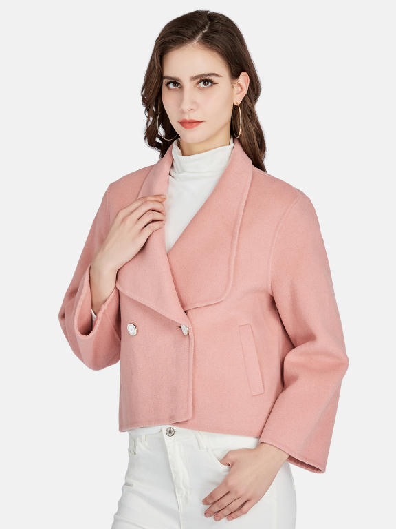Women's Casual Collared Slant Pockets Double Breasted Woolen Jacket 0333#, LIUHUA Clothing Online Wholesale Market, Women, Women-s-Outerwear, Women-s-Coat
