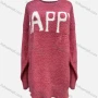 Wholesale Women's Casual Crew Neck Long Sleeve Mid Length Letter Fleece Sweater 8158# preview