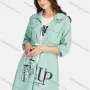Wholesale Women's Casual Letter Print Round Neck Tank Top & Long Sleeve Lapel Drawstring Mid Length Jacket 2 Piece Set preview