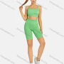 Wholesale Women's Athletic Ribbed Double Spaghetti Straps Bralette & High Waist Biker Short 2 Piece Sports Yoga Set H885# preview