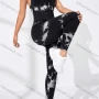 Wholesale Women's Athletic Tie Dye Lace Up Open Back Stretchy Yoga Jumpsuits GJ-8700# preview