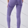 Wholesale Women's Sporty Plain Splicing Ribbed Ruched High Waist Stretchy Butt Lifting Yoga Pants GP-4912# preview
