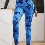 Wholesale Women's Athletic Tie Dye Ribbed High Waist Stretchy Butt Lifting Yoga Pants GP-5700# preview