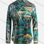 Wholesale Women's Vintage Long Sleeve Allower Print Collared Button Down Shirt 23065# preview