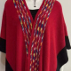 Women's Casual Vintage Colorful Striped Scarf Hem Shawl Red Clothing Wholesale Market -LIUHUA