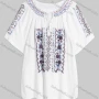 Wholesale Women's Casual Floral Tie Neck Shirred Ruched Short Sleeve Blouse HF8961-2 preview