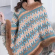 Women's Fashion Causal Fuzzy Collar Tribal Wave Tassel Cape Brown Clothing Wholesale Market -LIUHUA
