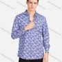 Wholesale Men's Casual Collared Long Sleeve Slim Fit Allover Print Shirt preview