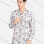 Wholesale Men's Casual Collared Long Sleeve Slim Fit Animal Letter Shirt preview