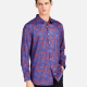 Men's Casual Collared Long Sleeve Slim Fit Floral Print Shirt Purple Clothing Wholesale Market -LIUHUA