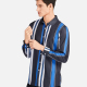 Men's Casual Collared Long Sleeve Slim Fit Striped Shirt Black Clothing Wholesale Market -LIUHUA