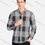 Wholesale Men's Casual Collared Long Sleeve Slim Fit Plaid Shirt preview
