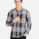 Men's Casual Collared Long Sleeve Slim Fit Plaid Shirt Gray Clothing Wholesale Market -LIUHUA