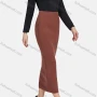 Wholesale Women's Casual Plain Rib Knit Elastic High Waist Midi Skirts preview