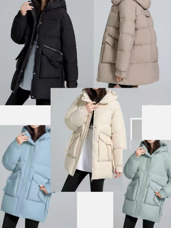 Women's Casual Hooded Long Sleeve Mid Length Puffer Coat 8310#, Clothing Wholesale Market -LIUHUA, All Categories