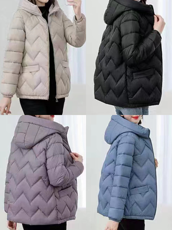 Women's Casual Thermal Hooded Pockets Puffer Jacket, Clothing Wholesale Market -LIUHUA, All Categories