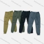 Wholesale Men's Casual Plain Multiple Pockets Zip Decor Drawstring Cargo Pants 9330# preview