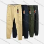 Wholesale Men's Casual Plain Multiple Pockets Button Closure Cargo Pants 8916# preview
