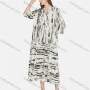 Wholesale Women's Casual Stand Collar 3/4 Sleeve Button Front Shirt Dress BLY1165# preview