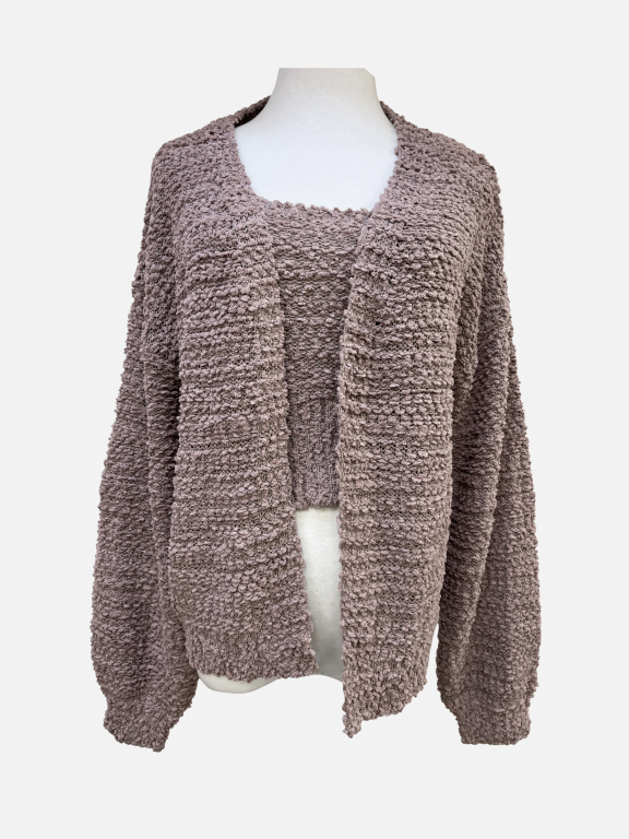 Women's Casual Plain Fleece Top & Cardigan 2-piece Set A994#, LIUHUA Clothing Online Wholesale Market, All Categories