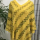 Women's Fashion Causal V Neck Plaid Striped Tassel Cape Yellow Clothing Wholesale Market -LIUHUA