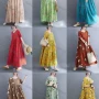 Wholesale Women's Casual Scoop Neck Short Sleeve Shirred Allover Print Maxi Dress preview