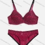Wholesale Women's Sexy Lace Padded Plunge Push Up Bra & Briefs 2 Piece Underwear Set A3169# preview