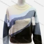 Wholesale Women's Casual Mock Neck Long Sleeve Colorblock Knit Sweater 25036# preview