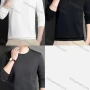 Wholesale Men's Casual Plain Round Neck Long Sleeve Tee A1001# preview