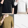 Wholesale Men's Casual Plain Round Neck Long Sleeve Tee A2002# preview