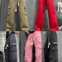 Wholesale Women's Casual Loose Fit Wide Leg Drawstring Cargo Pants 2858# preview