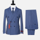 Men's Formal Business Striped Long Sleeve Lapel Double Breasted Blazer Jackets & Pants 2 Piece Suit Sets Azure Clothing Wholesale Market -LIUHUA
